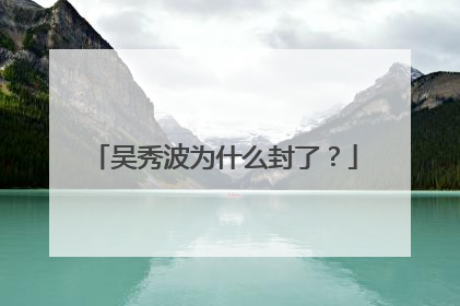 吴秀波为什么封了?