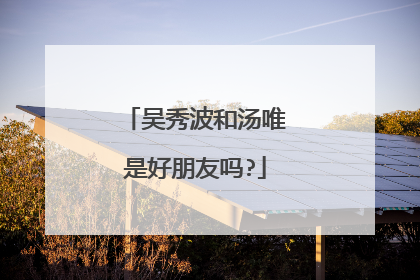 吴秀波和汤唯是好朋友吗?