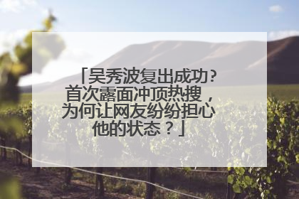 吴秀波复出成功?首次露面冲顶热搜,为何让网友纷纷担心他的状态?