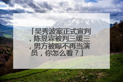 吴秀波案正式宣判，陈昱霖被判三缓三，男方被曝不再当演员，你怎么看？