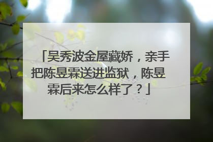 吴秀波金屋藏娇,亲手把陈昱霖送进监狱,陈昱霖后来怎么样了?