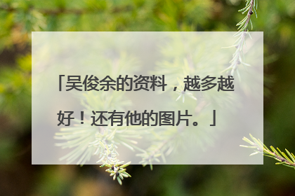 吴俊余的资料，越多越好！还有他的图片。