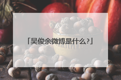 吴俊余微博是什么?