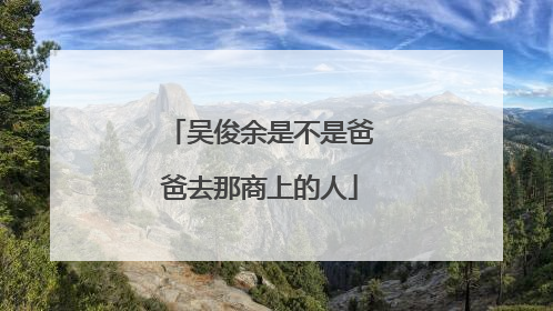 吴俊余是不是爸爸去那商上的人