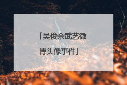 吴俊余武艺微博头像事件