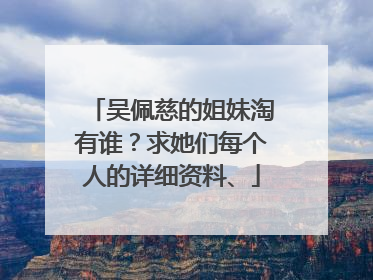 吴佩慈的姐妹淘有谁？求她们每个人的详细资料、