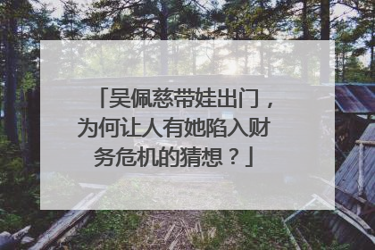 吴佩慈带娃出门，为何让人有她陷入财务危机的猜想？