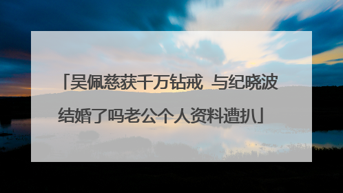 吴佩慈获千万钻戒 与纪晓波结婚了吗老公个人资料遭扒