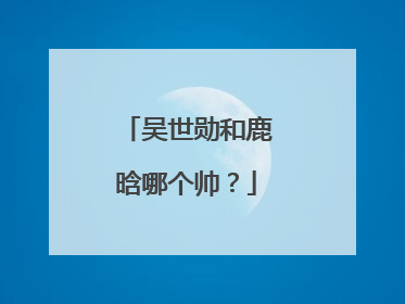 吴世勋和鹿晗哪个帅?