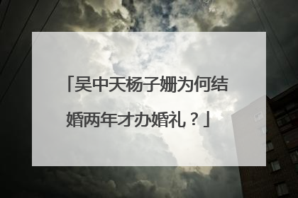 吴中天杨子姗为何结婚两年才办婚礼?