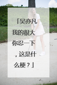 吴亦凡我的很大你忍一下，这是什么梗？