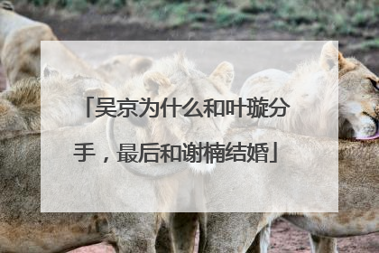 吴京为什么和叶璇分手，最后和谢楠结婚