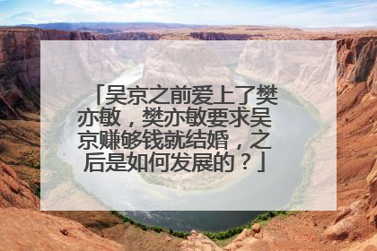吴京之前爱上了樊亦敏，樊亦敏要求吴京赚够钱就结婚，之后是如何发展的？