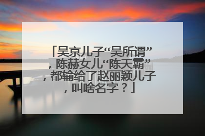 吴京儿子“吴所谓”，陈赫女儿“陈天霸”，都输给了赵丽颖儿子，叫啥名字？