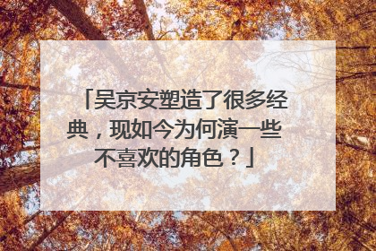 吴京安塑造了很多经典，现如今为何演一些不喜欢的角色？