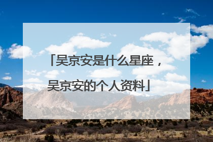 吴京安是什么星座，吴京安的个人资料