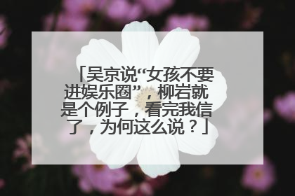 吴京说“女孩不要进娱乐圈”,柳岩就是个例子,看完我信了,为何这么说?
