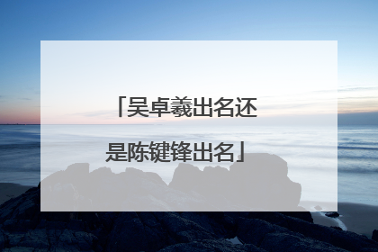 吴卓羲出名还是陈键锋出名