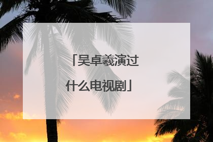 吴卓羲演过什么电视剧