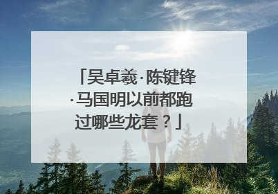 吴卓羲·陈键锋·马国明以前都跑过哪些龙套？