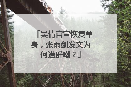 吴倩官宣恢复单身，张雨剑发文为何遭群嘲？