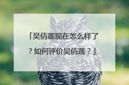 吴倩莲现在怎么样了?如何评价吴倩莲?