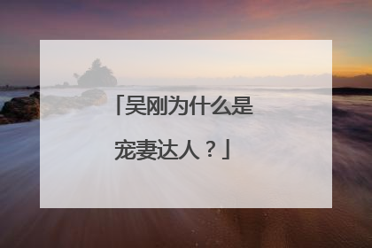 吴刚为什么是宠妻达人？