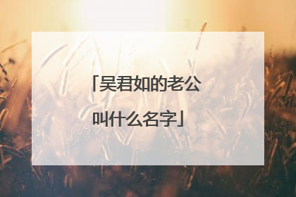 吴君如的老公叫什么名字
