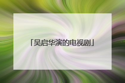 吴启华演的电视剧