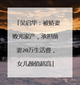 吴启华：被娇妻败光家产，承担前妻20万生活费，女儿颜值超高