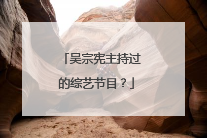 吴宗宪主持过的综艺节目？