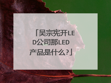 吴宗宪开LED公司那LED产品是什么?
