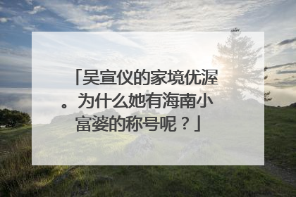 吴宣仪的家境优渥。为什么她有海南小富婆的称号呢?