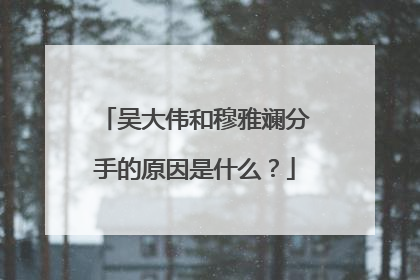吴大伟和穆雅斓分手的原因是什么?