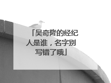 吴奇隆的经纪人是谁，名字别写错了哦