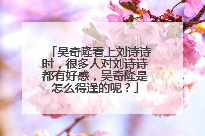 吴奇隆看上刘诗诗时,很多人对刘诗诗都有好感,吴奇隆是怎么得逞的呢?