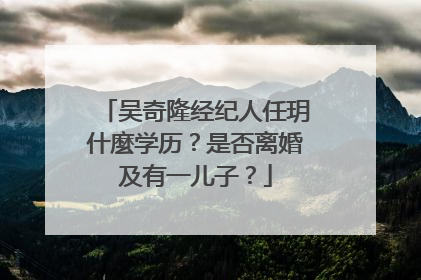 吴奇隆经纪人任玥什麼学历?是否离婚及有一儿子?