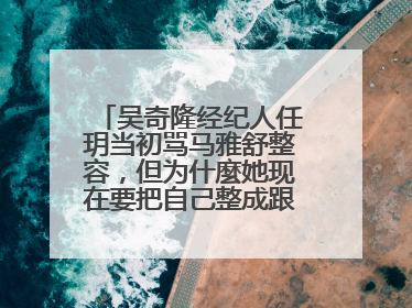 吴奇隆经纪人任玥当初骂马雅舒整容，但为什麼她现在要把自己整成跟马的模相？她又不是明星或明星的太太。