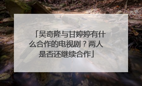 吴奇隆与甘婷婷有什么合作的电视剧？两人是否还继续合作