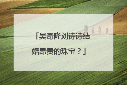 吴奇隆刘诗诗结婚昂贵的珠宝？