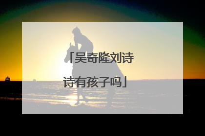 吴奇隆刘诗诗有孩子吗