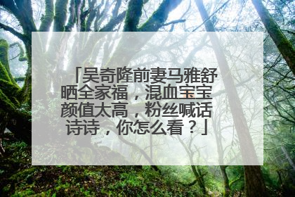吴奇隆前妻马雅舒晒全家福,混血宝宝颜值太高,粉丝喊话诗诗,你怎么看?