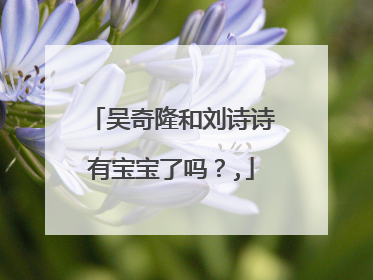 吴奇隆和刘诗诗有宝宝了吗?,