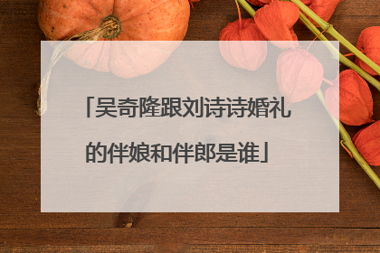 吴奇隆跟刘诗诗婚礼的伴娘和伴郎是谁
