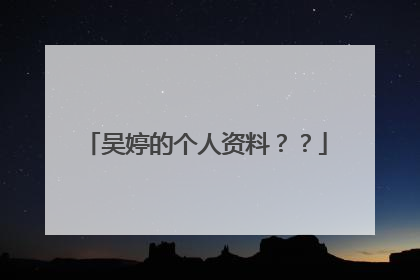 吴婷的个人资料？？
