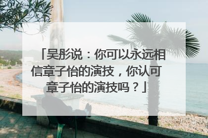 吴彤说：你可以永远相信章子怡的演技，你认可章子怡的演技吗？