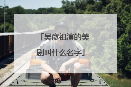 吴彦祖演的美剧叫什么名字