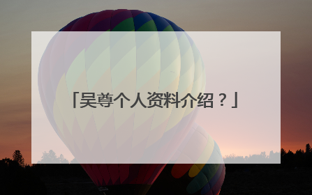 吴尊个人资料介绍？