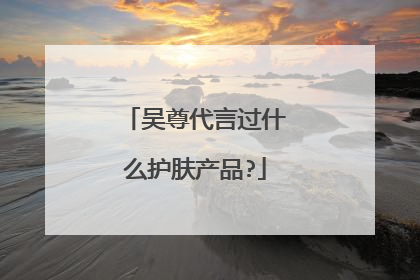 吴尊代言过什么护肤产品?