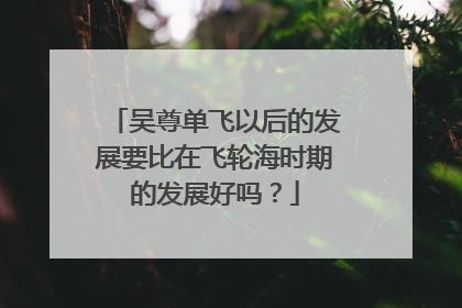 吴尊单飞以后的发展要比在飞轮海时期的发展好吗？